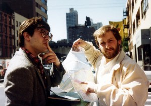 w/ buddy Bruce Campbell, NYC 1981 (post production of Evil Dead)